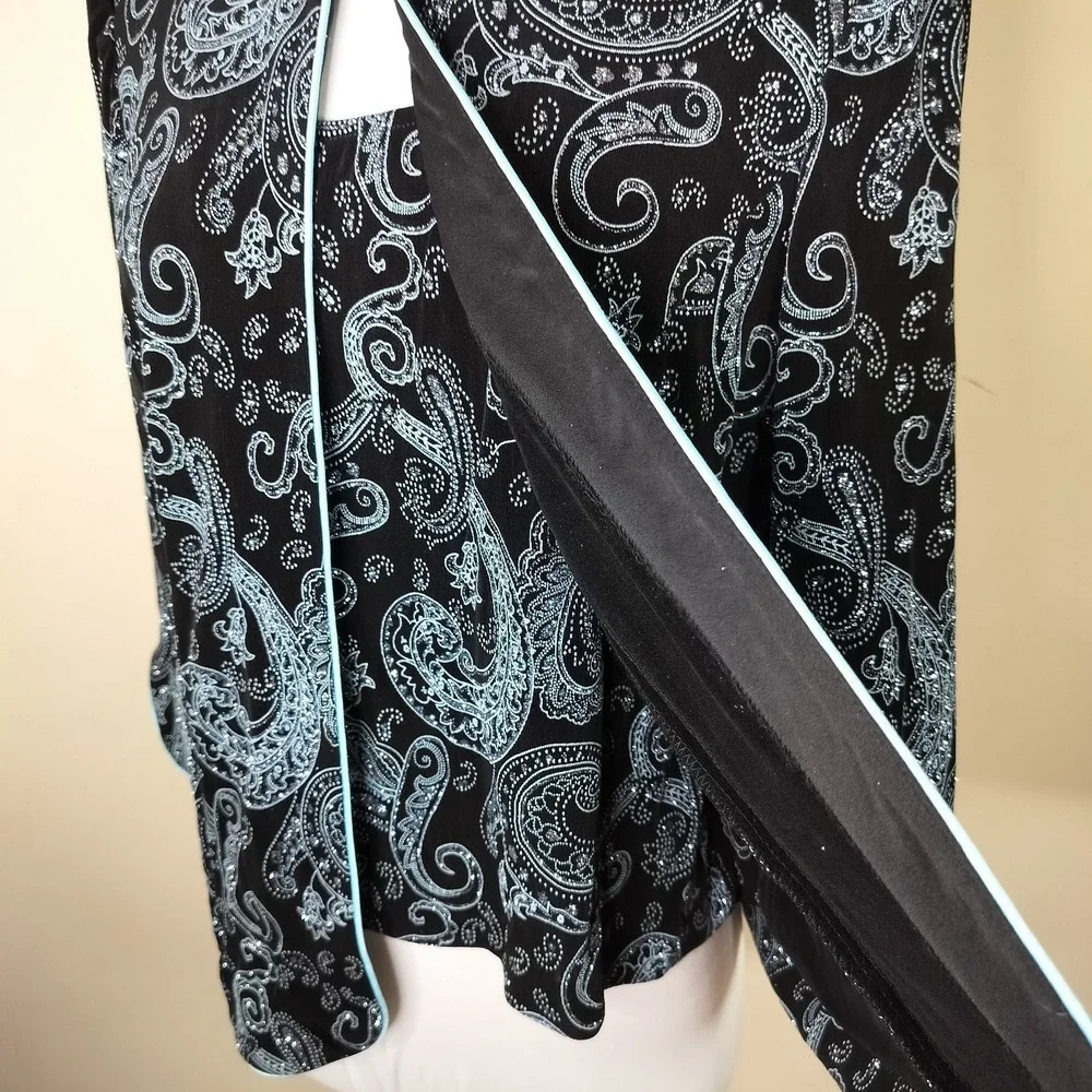 Alex Evenings‎ Jacket + Tank Set Paisley Floral Shimmer